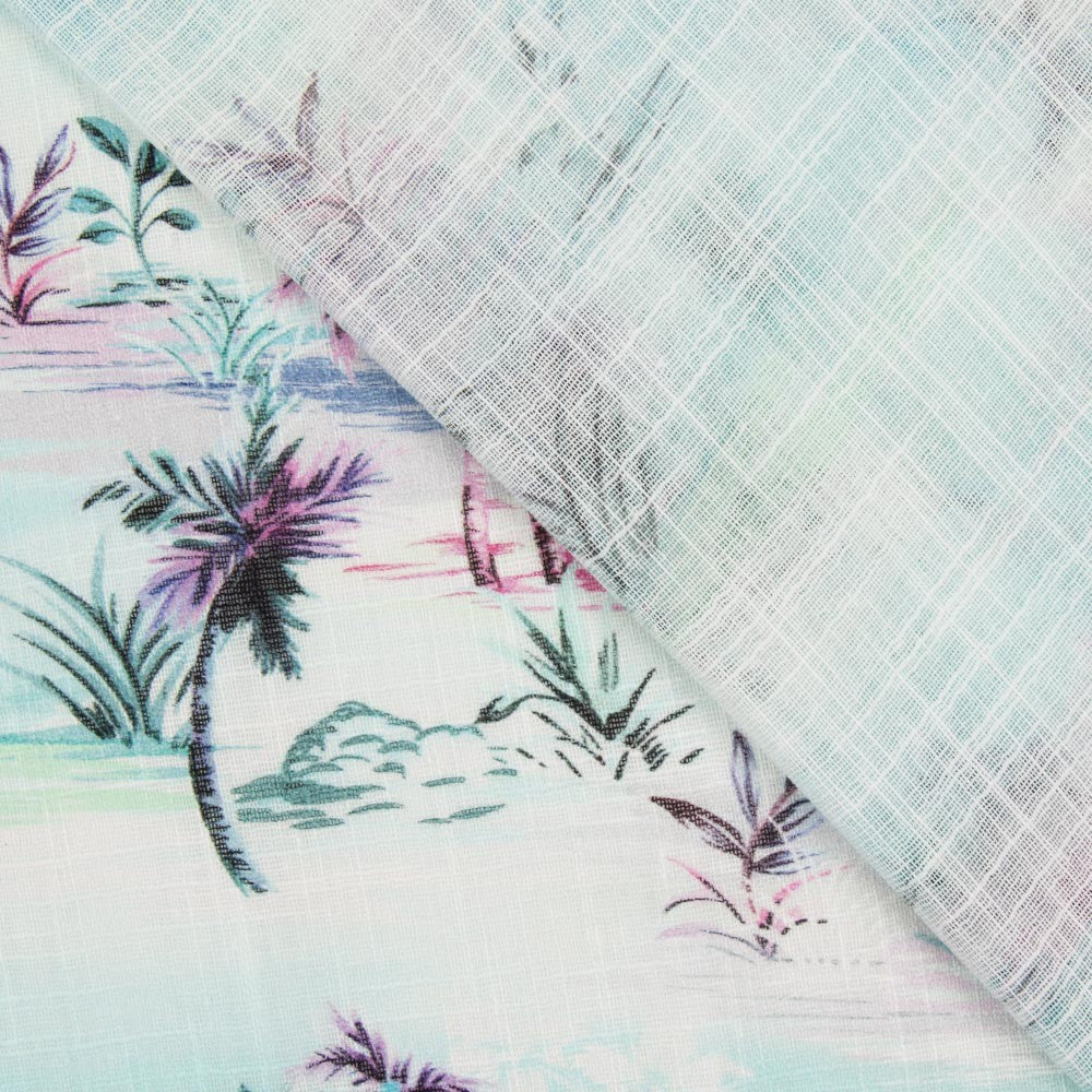 Viscose Faixas Florais Preta - Ribes y Casals