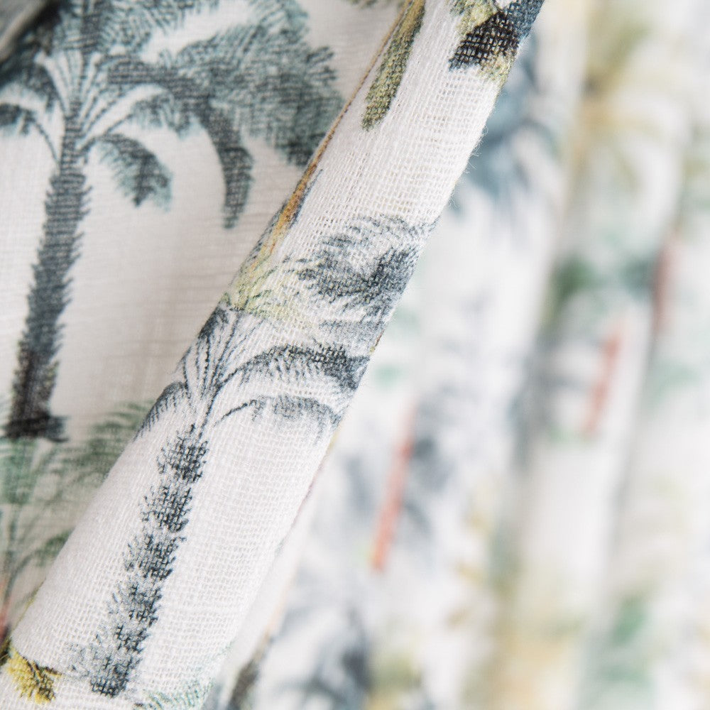 Viscose Faixas Florais Preta - Ribes y Casals