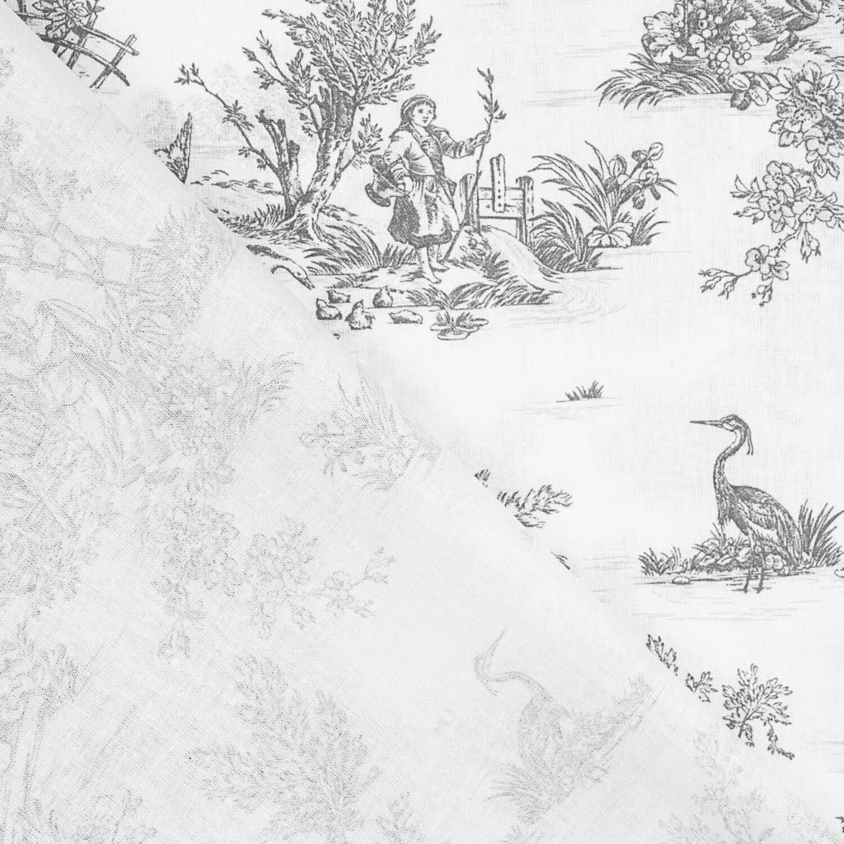 Lençol Toile de Jouy Cinza - Ribes y Casals