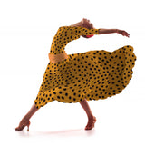 Tecido de Sarja Elástica Círculos Amarelo - Ribes y Casals