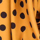 Tecido de Sarja Elástica Círculos Amarelo - Ribes y Casals
