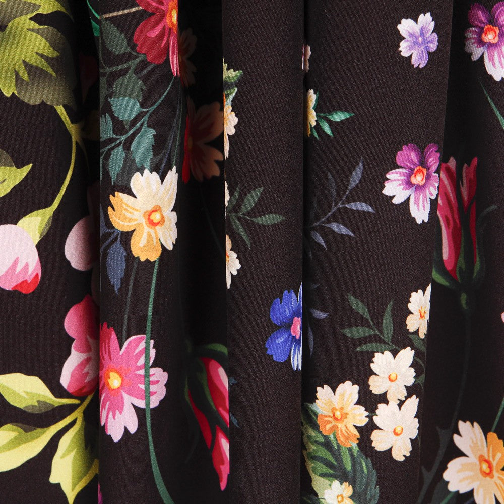 Sarja Elástica Flor Manila Preta - Ribes y Casals