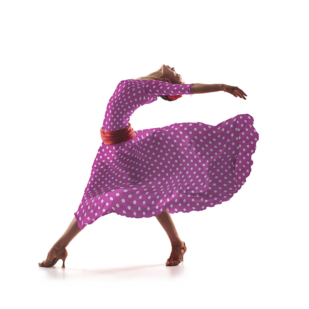 Sarja Elástica Bolinhas Fúscsia - Ribes y Casals