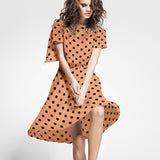 Sarja Elástica Bolinhas Preto Tangerina - Ribes y Casals