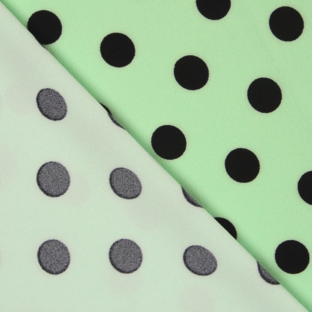 Sarja Elástica Bolinhas Preto Hortelã - Ribes y Casals