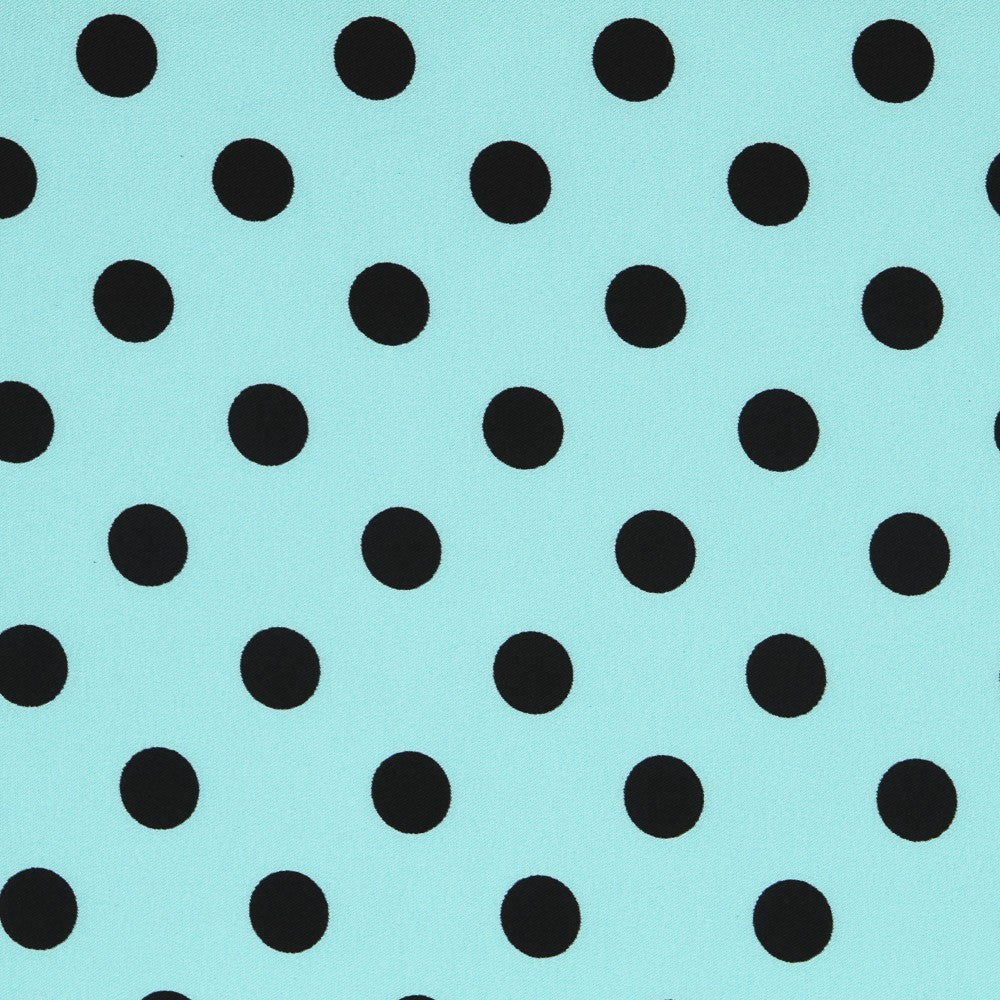 Sarja Elástica Bolinhas Preto Turquesa - Ribes y Casals