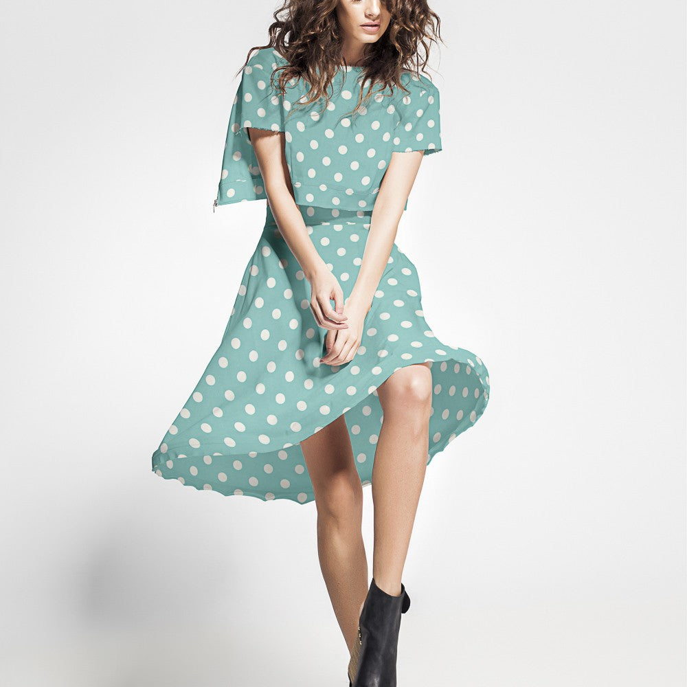 Sarja Elástica Bolinhas Turquesa - Ribes y Casals