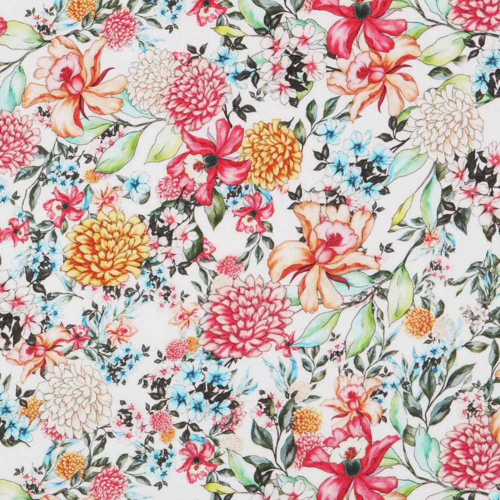 Tecido Viscose Floral Colorida - Ribes y Casals