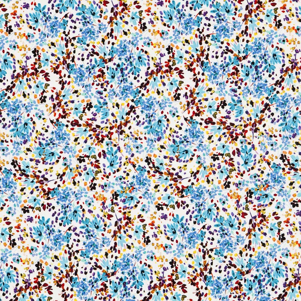 Sarja Viscose Florzinhas Azul - Ribes y Casals