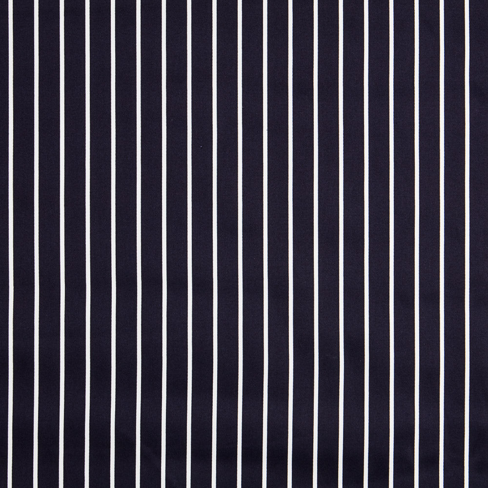 Cetim de Algodão Stretch Listrado Navy - Ribes y Casals