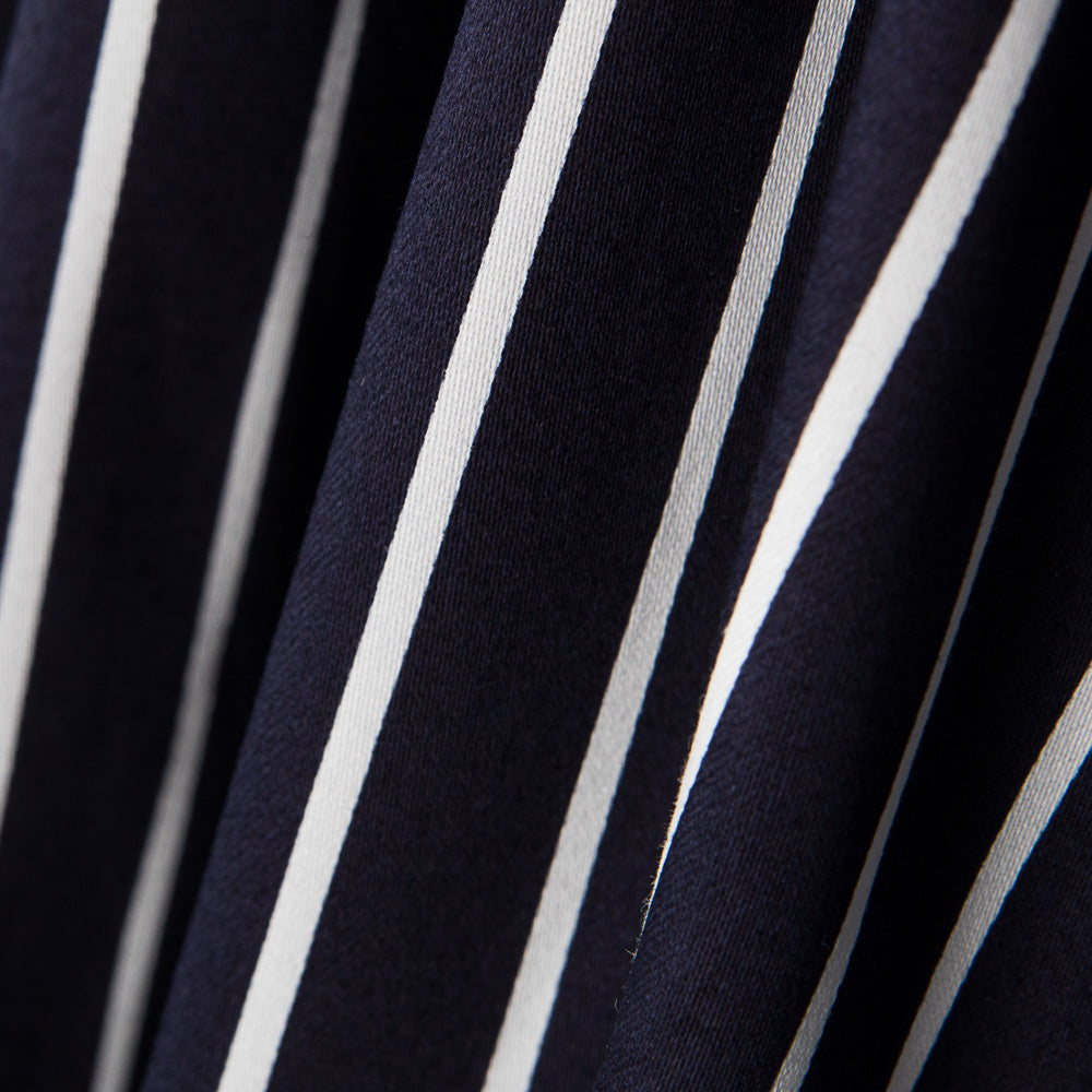 Cetim de Algodão Stretch Listrado Navy - Ribes y Casals