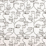 Cetim Algodão Estampado Retratos Fundo Branco - Ribes y Casals