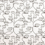 Cetim Algodão Estampado Retratos Fundo Branco - Ribes y Casals