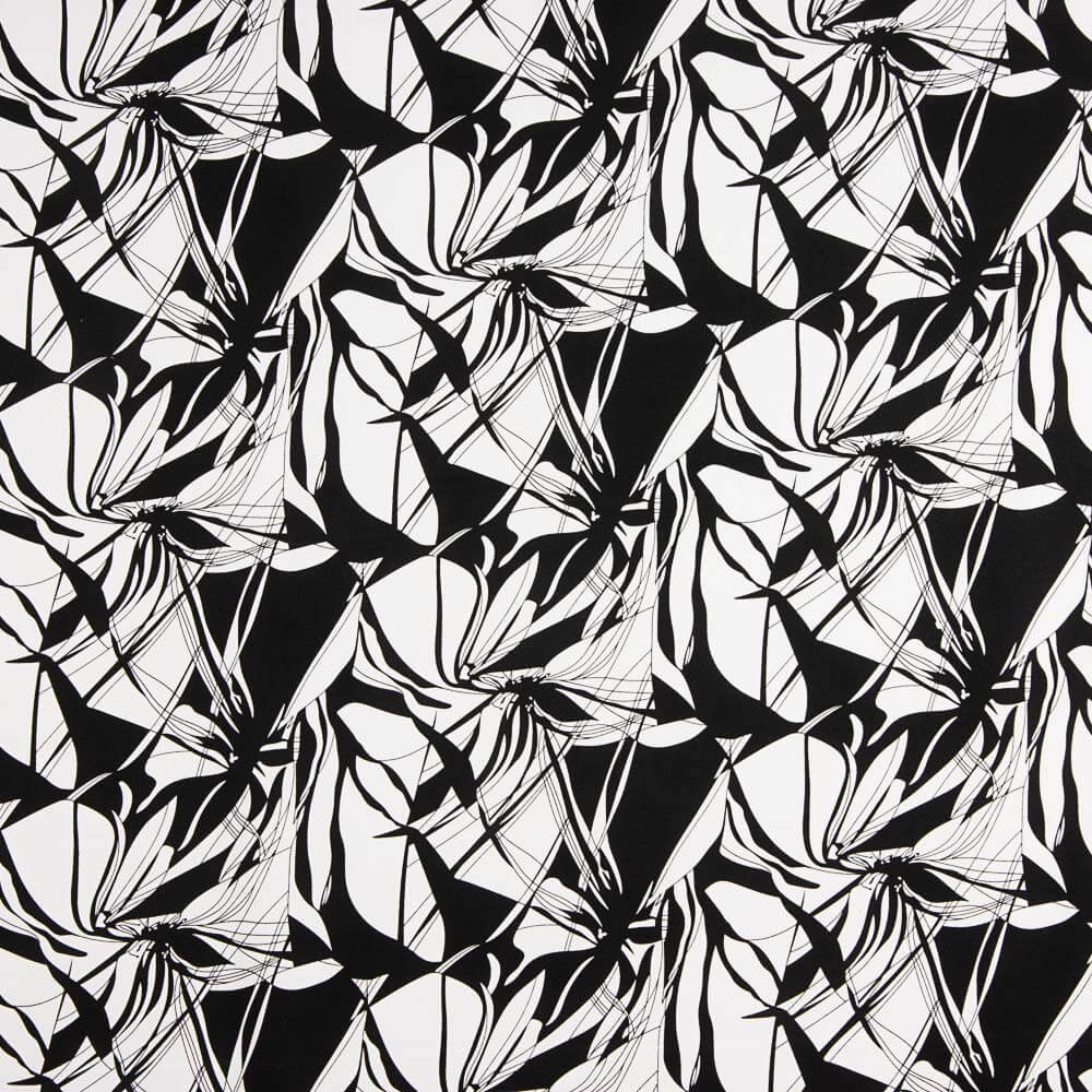 Cetim Algodão Estampado Preto e Branco - Ribes y Casals