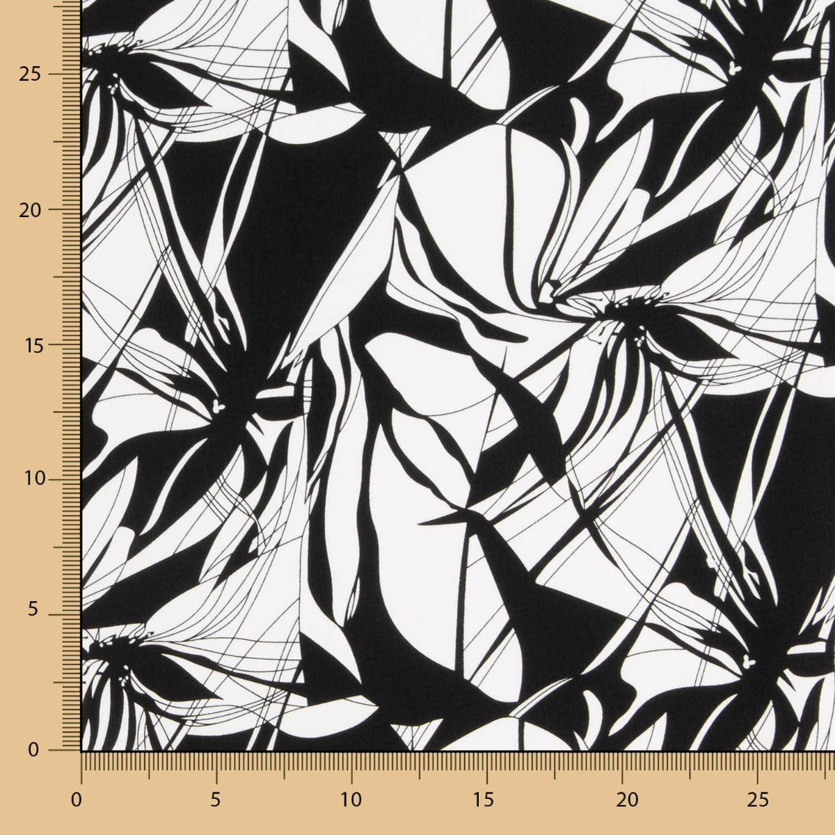 Cetim Algodão Estampado Preto e Branco - Ribes y Casals