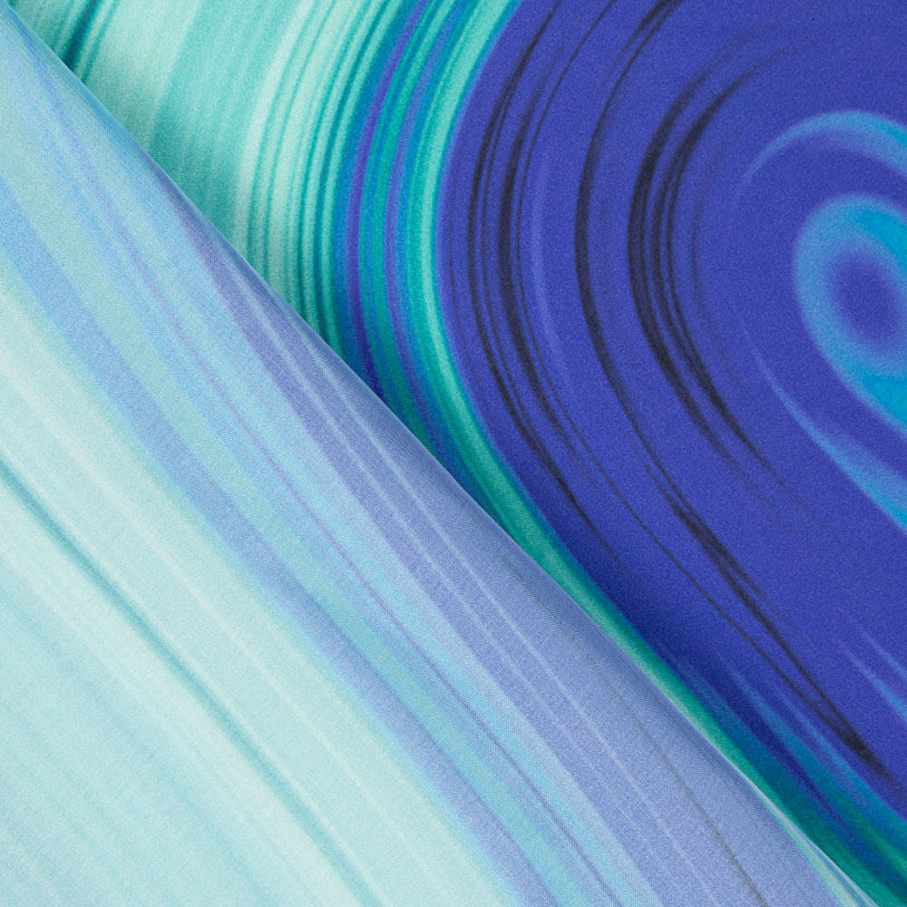 Cetim Estampado Abstrato Azul - Ribes y Casals
