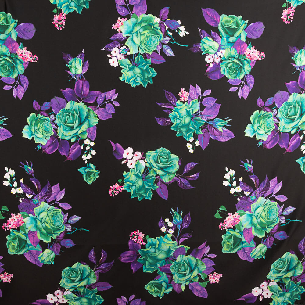 Cetim Estampado Cretonero Preto - Ribes y Casals