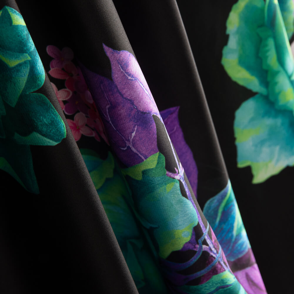 Cetim Estampado Cretonero Preto - Ribes y Casals