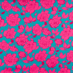 Cetim Estampado Flor Caipi Fúcsia - Ribes y Casals