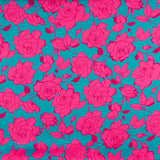 Cetim Estampado Flor Caipi Fúcsia - Ribes y Casals