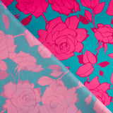 Cetim Estampado Flor Caipi Fúcsia - Ribes y Casals