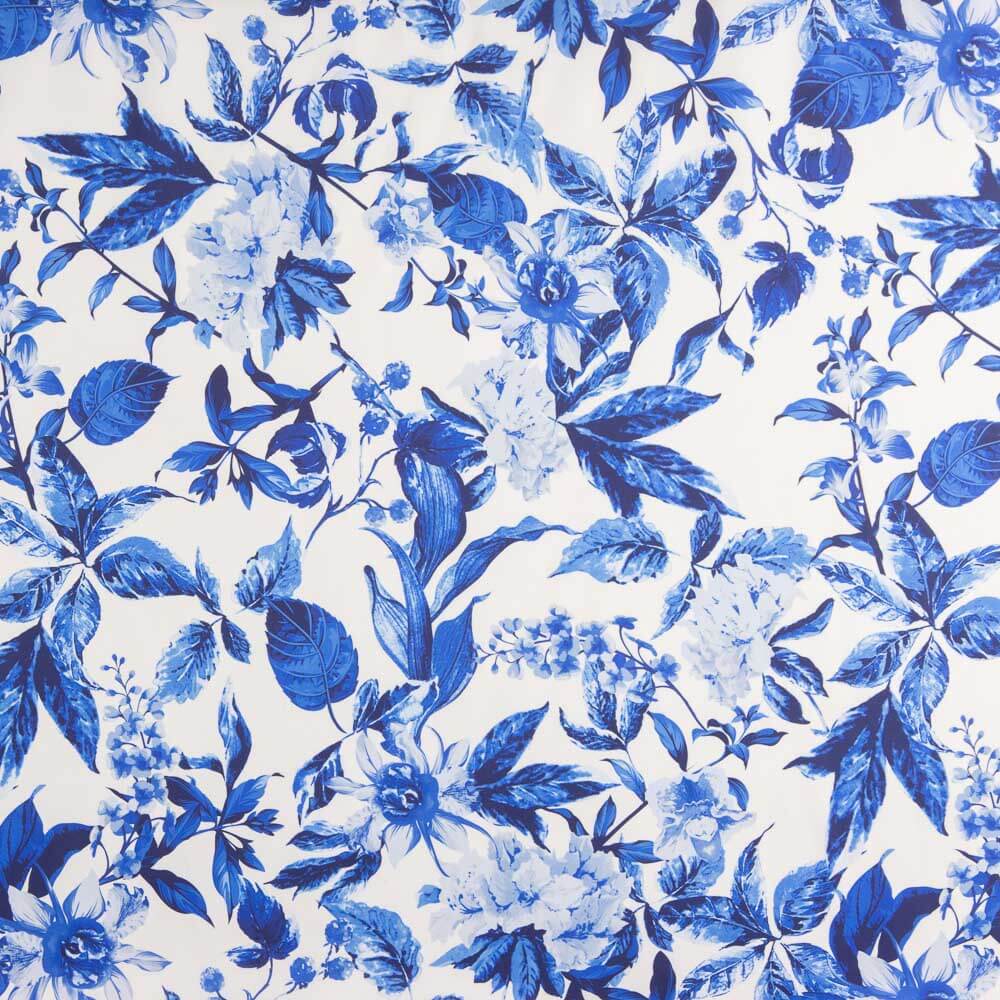 Cetim Estampado Floral Azul - Ribes y Casals