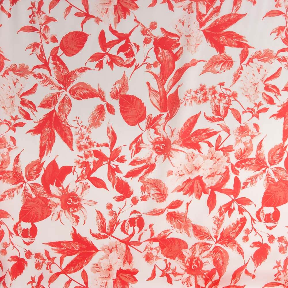 Cetim Estampado Floral Coral - Ribes y Casals