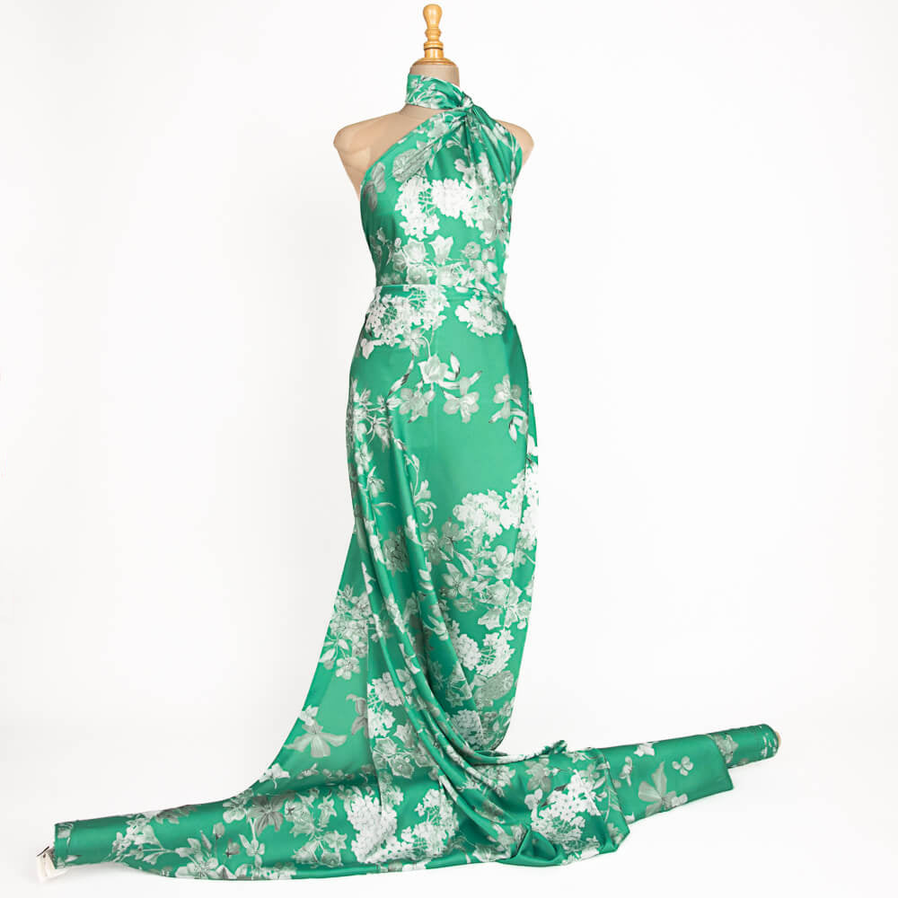 Cetim Estampado Kimono Menta - Ribes y Casals