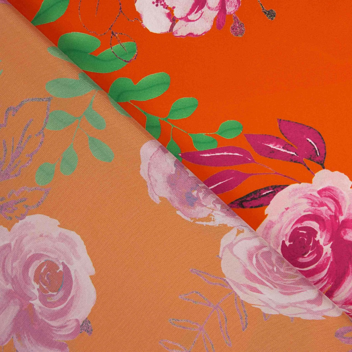 Cetim Estampado Liana Coral - Ribes y Casals