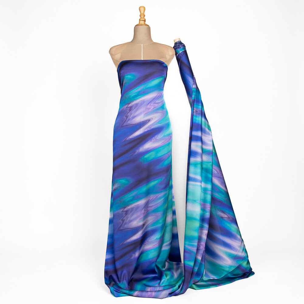 Cetim Estampado Mármore Azul - Ribes y Casals