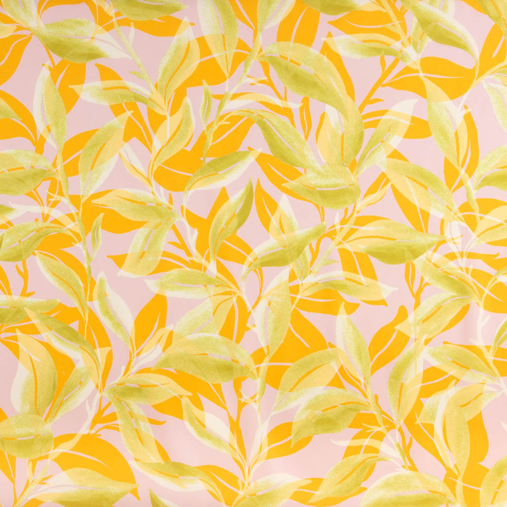 Retal Satén Estampado Palmar Rosado 110x140 cm - Ribes y Casals