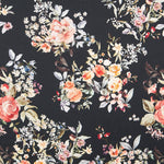 Cetim Floral Preto - Ribes y Casals
