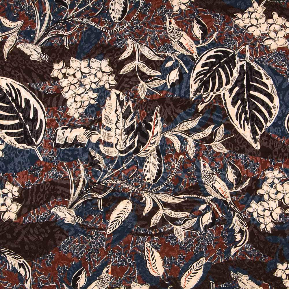 Cetim Jacquard Bosque Castanho - Ribes y Casals
