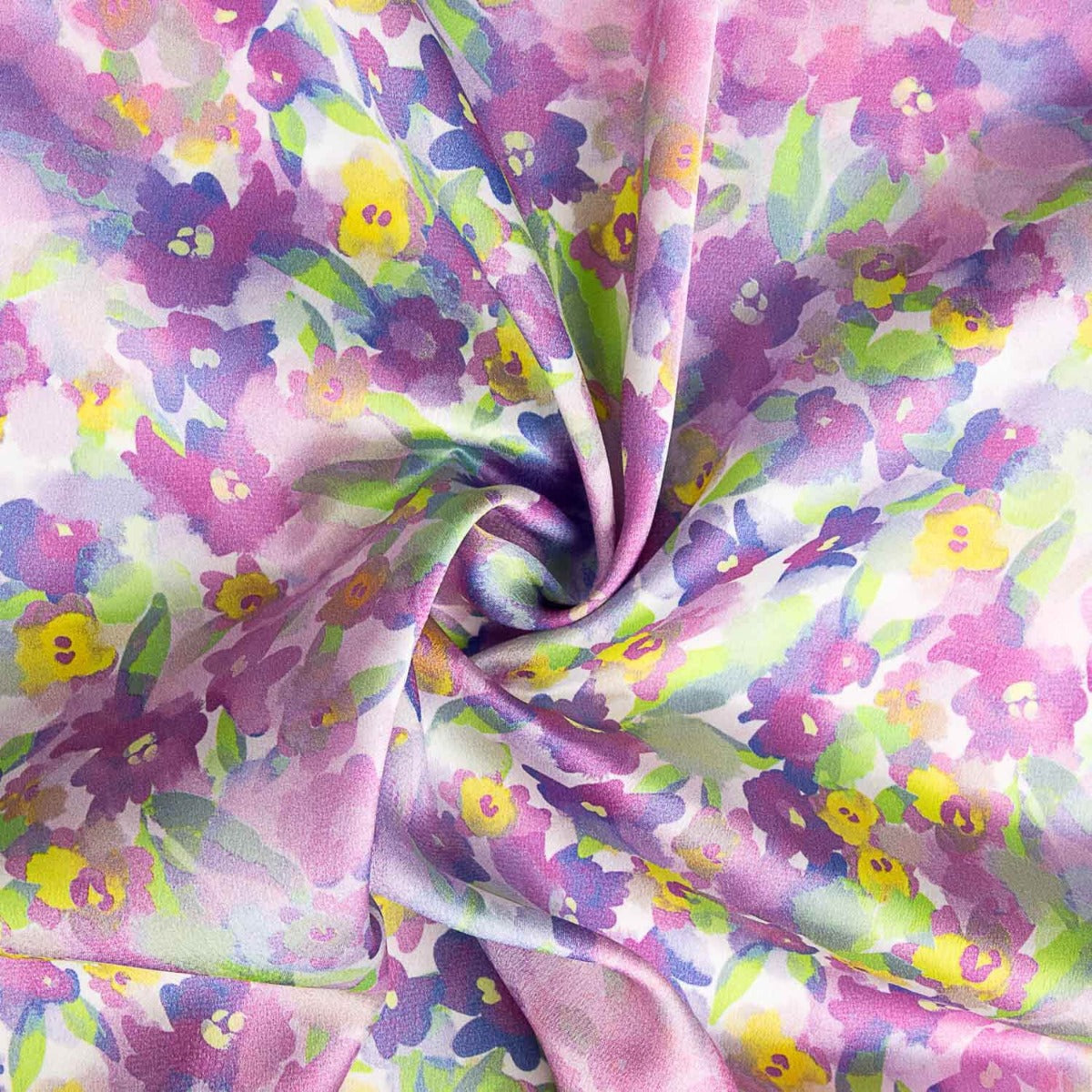 Cetim Poliéster Floral Aquarela - Ribes y Casals