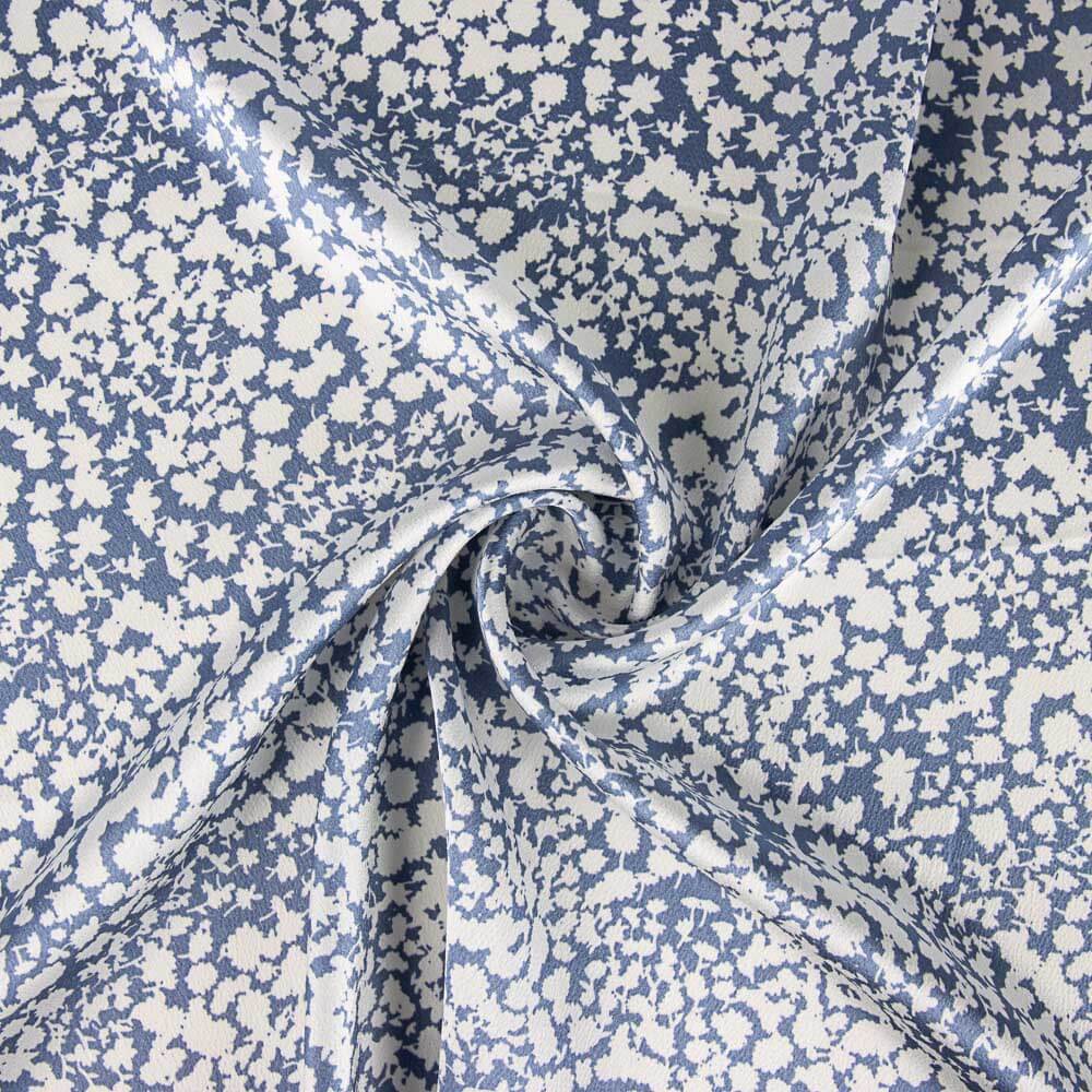 Cetim Poliéster Estampado Azul - Ribes y Casals