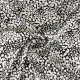 Cetim Poliéster Estampado Preto - Ribes y Casals