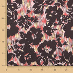 Cetim Listrado Floral Preto - Ribes y Casals