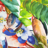 Cetim Seda Natural Estampa Floral Azul - Ribes y Casals