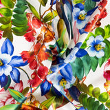 Cetim Seda Natural Estampa Floral Azul - Ribes y Casals