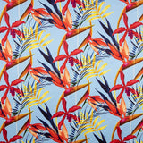 Cetim Seda Natural Estampa Floral Azul Jeans - Ribes y Casals