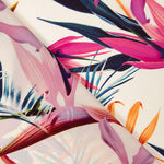 Cetim Seda Natural Estampa Floral Fúcsia - Ribes y Casals