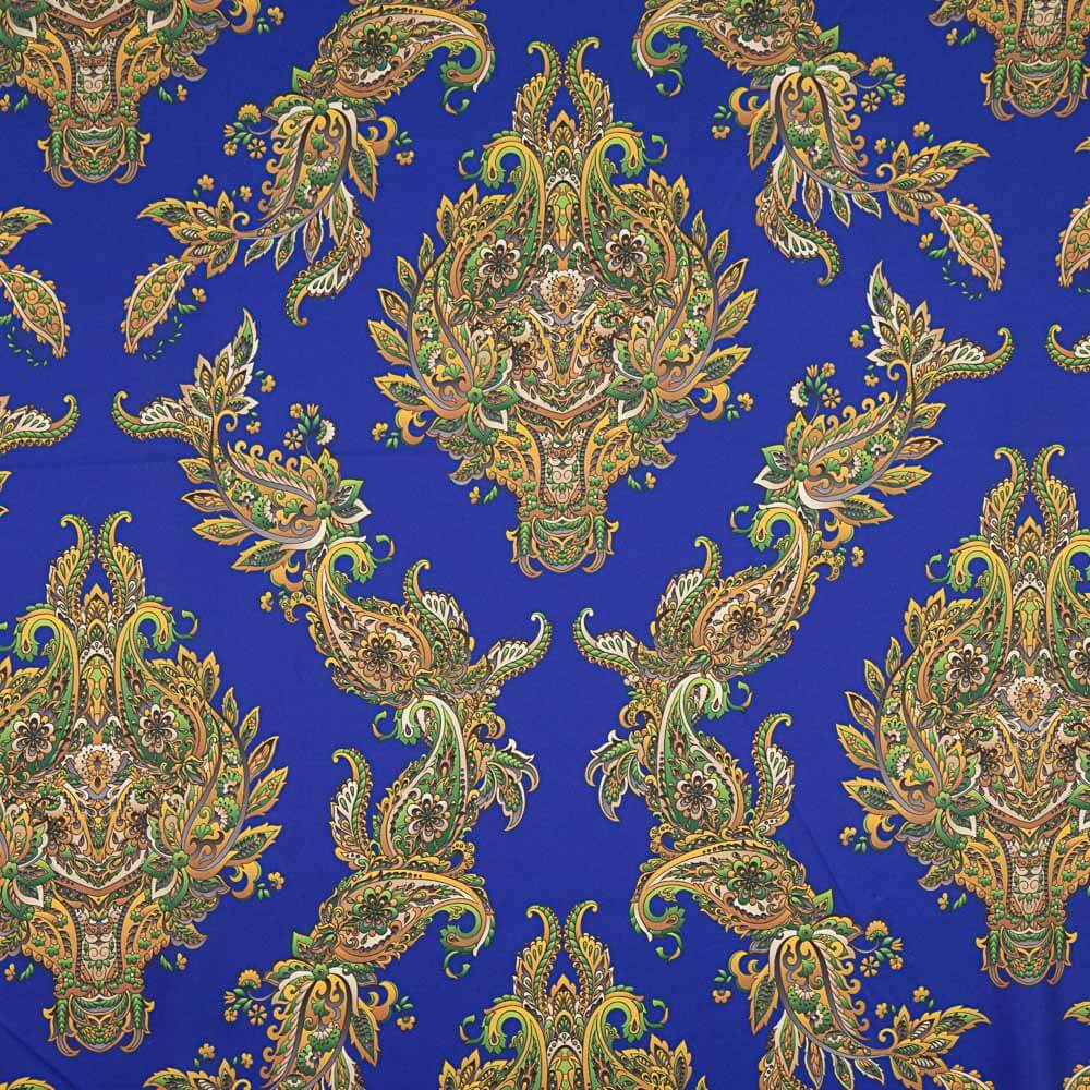 Cerceta Caxemira Cetim Spandex - Ribes y Casals