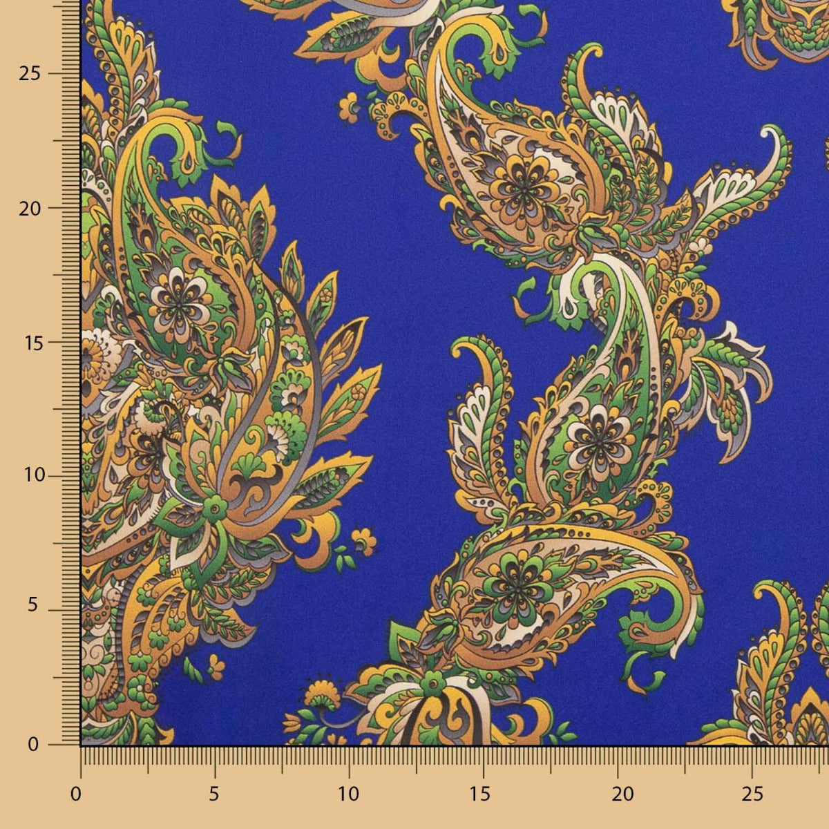 Cerceta Caxemira Cetim Spandex - Ribes y Casals