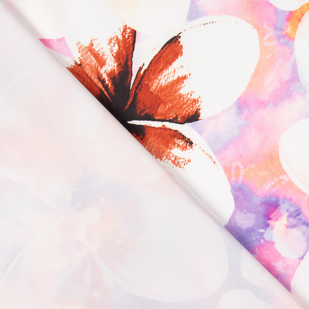 Cetim Spandex Flor Malva - Ribes y Casals