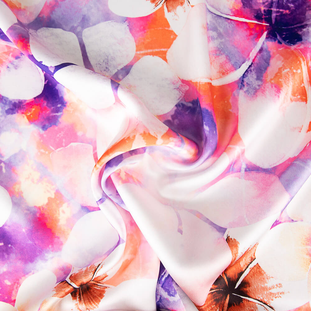 Cetim Spandex Flor Malva - Ribes y Casals