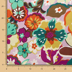 Cetim Spandex Flor Pintura Malva - Ribes y Casals