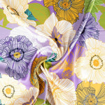 Cetim Spandex Flor Retro Maxi Lilás - Ribes y Casals