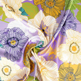 Cetim Spandex Flor Retro Maxi Lilás - Ribes y Casals