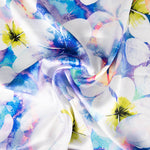 Cetim Spandex Flor Verde Agua - Ribes y Casals