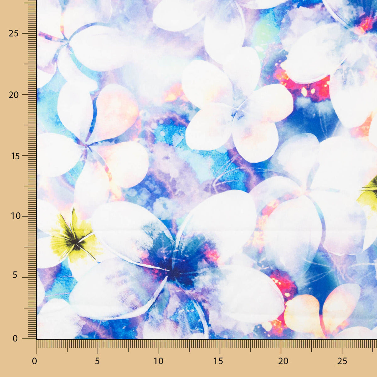 Cetim Spandex Flor Verde Agua - Ribes y Casals